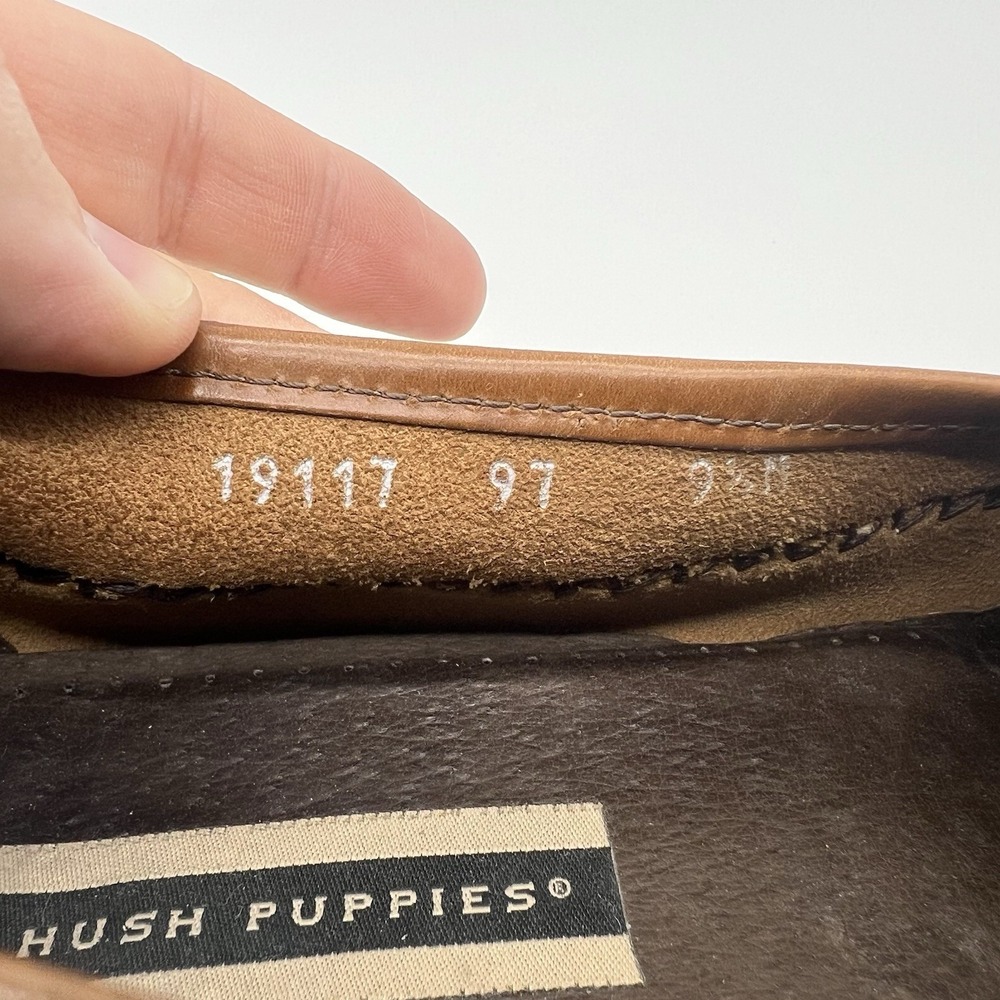 Hush Puppies Men's Loafers Brown Leather Tassel Kiltie Apron Toe Slip On 9.5M - Picture 14 of 16